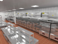 附近商用廚房設(shè)備廠(chǎng)家和你聊聊商用廚房功能特點(diǎn)及通風(fēng)系統(tǒng)要求
