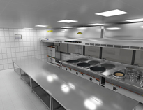 大型食堂廚具廠家告訴你商用廚房照明設計方法